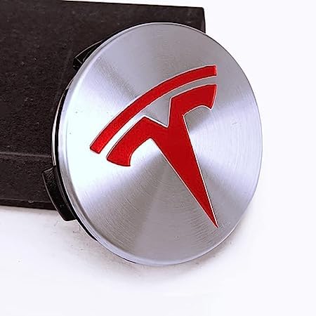 4 Stück Nabendeckel Radnabendeckel für Tesla Model 3 X S Y 57mm, Nabenkappen mit Logo Radnabenkappen, Wasserdicht Staubdicht Anti Rost Felgendeckel, Auto Accessoires,D von QQLADY