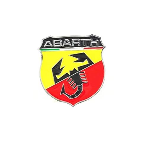 Auto Emblem für Abarth 124 Spider, Logo Badge Aufkleber Front Motorhaube Kofferraum Heckklappen Metall Etikett Replacement Auto Zubehör von QQLADY