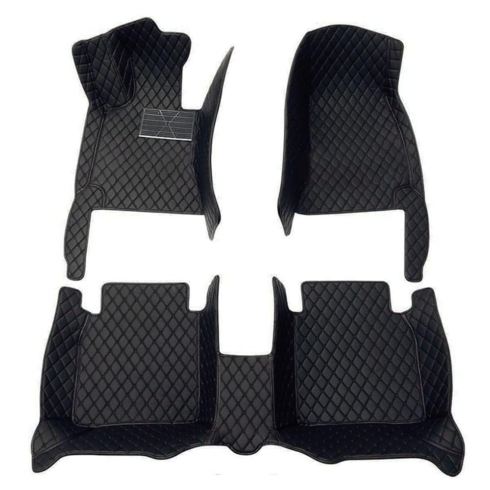 Auto FußMatten für BMW X5 E70 5seat 2008-2013 LHD, Leder Auto Fussmatten Set Allwetter wasserdichte rutschfeste Teppich Matte, VollstäNdige Abdeckung Zubehör,B Black von QQLADY