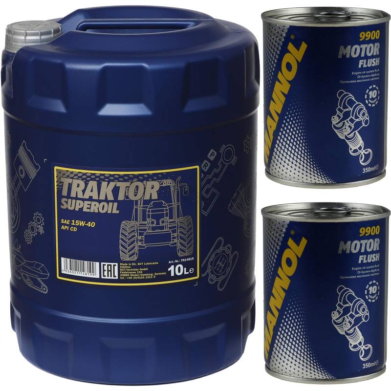 10L MANNOL Motoröl Traktor Superoil API CD 15W-40 Motorspülung Motor Flush von Diederichs