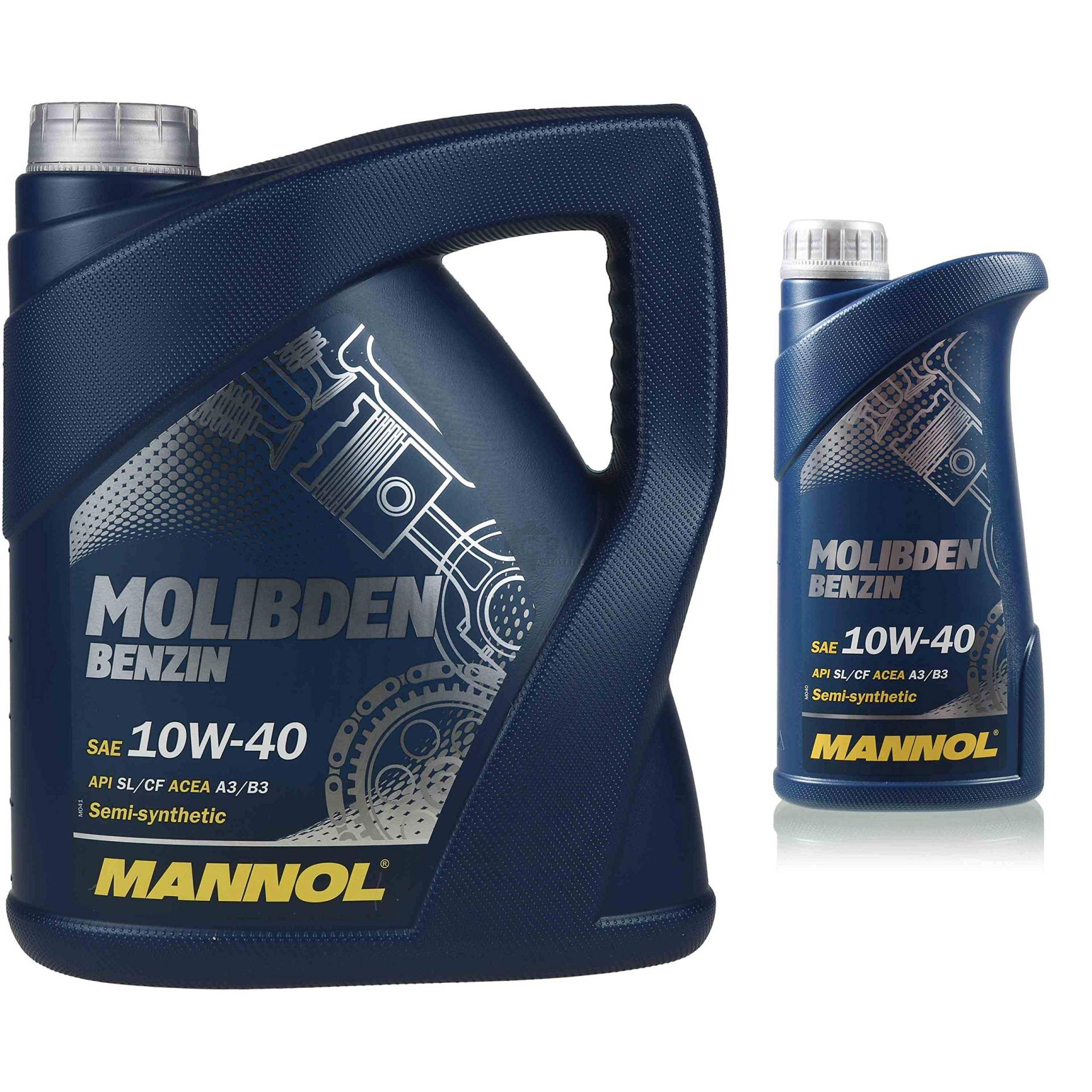 5 Liter Original MANNOL Motoröl Molibden Benzin 10W-40 API SL/CF Engine Oil Öl von Diederichs