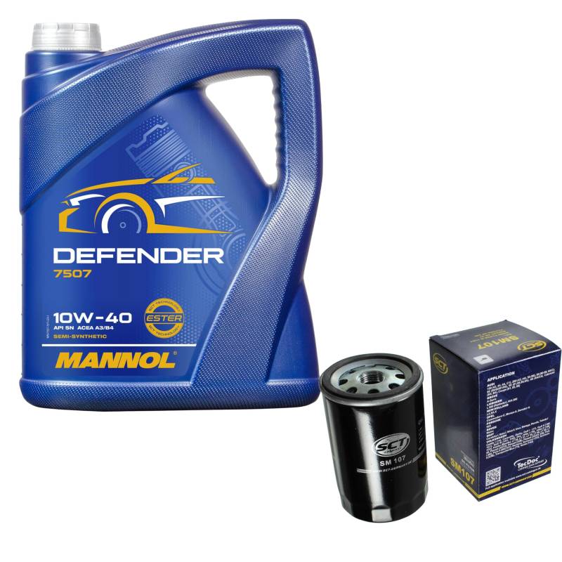 Filter Set Inspektionspaket 5 Liter MANNOL Motoröl Defender 10W-40 API SL/CF SCT Germany Ölfilter von Diederichs