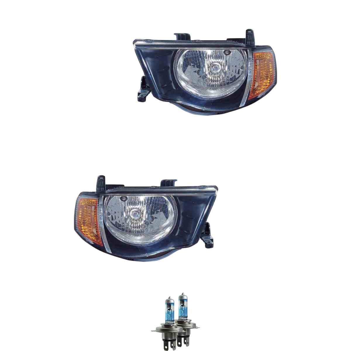 Halogen Scheinwerfer Set H4 für L 200/Triton inklusive Lampen von QR-PARTS