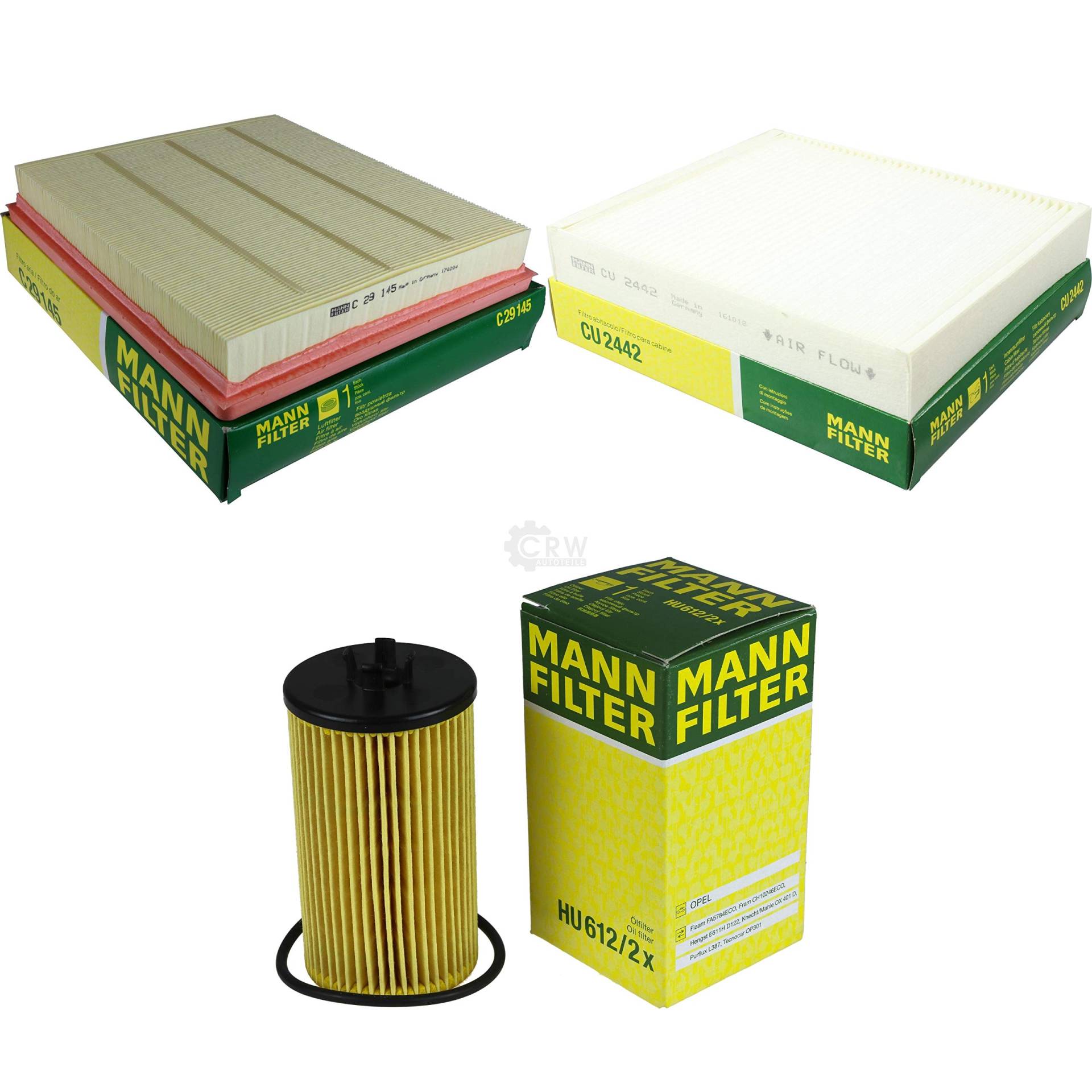 MANN-FILTER Inspektions Set Inspektionspaket Innenraumfilter Luftfilter Ölfilter von QR-PARTS