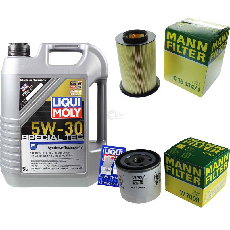 QR-PARTS 69363469 Filter Set Inspektionspaket 5 Liter Liqui Moly Motoröl Special Tec F 5W-30 MANN-FILTER Luftfilter Ölfilter von Diederichs