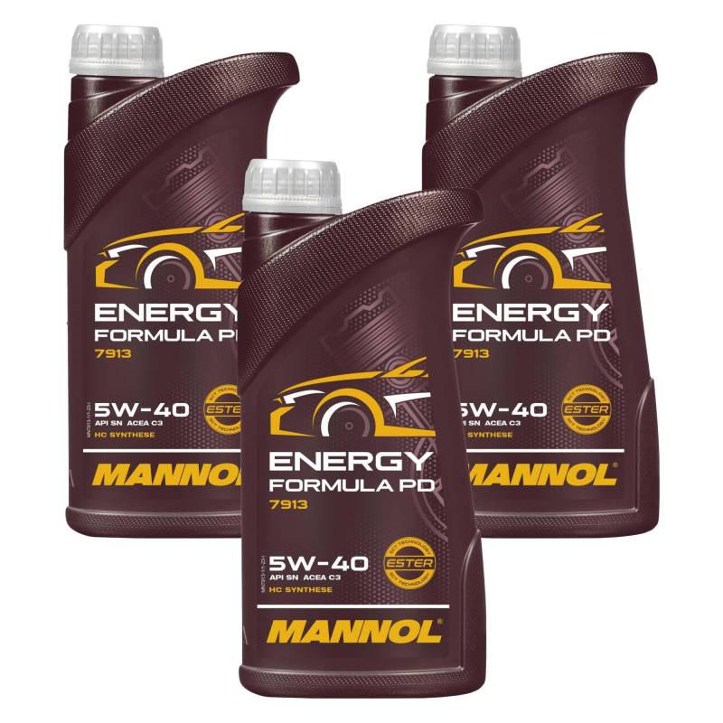 QR-Parts Set 85447006 MN7913-1 3x1 Liter Original MANNOL Motoröl Energy Formula PD 5W-40 Engine Oil Öl von Diederichs