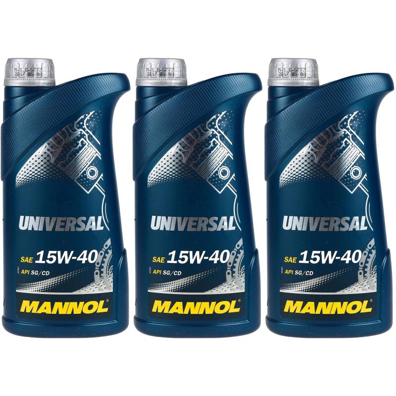 QR-Parts Set 85447034 MN7405-1 3x1 Liter Original MANNOL Motoröl Universal 15W-40 API SN/CH-4 Engine Oil Öl von Diederichs