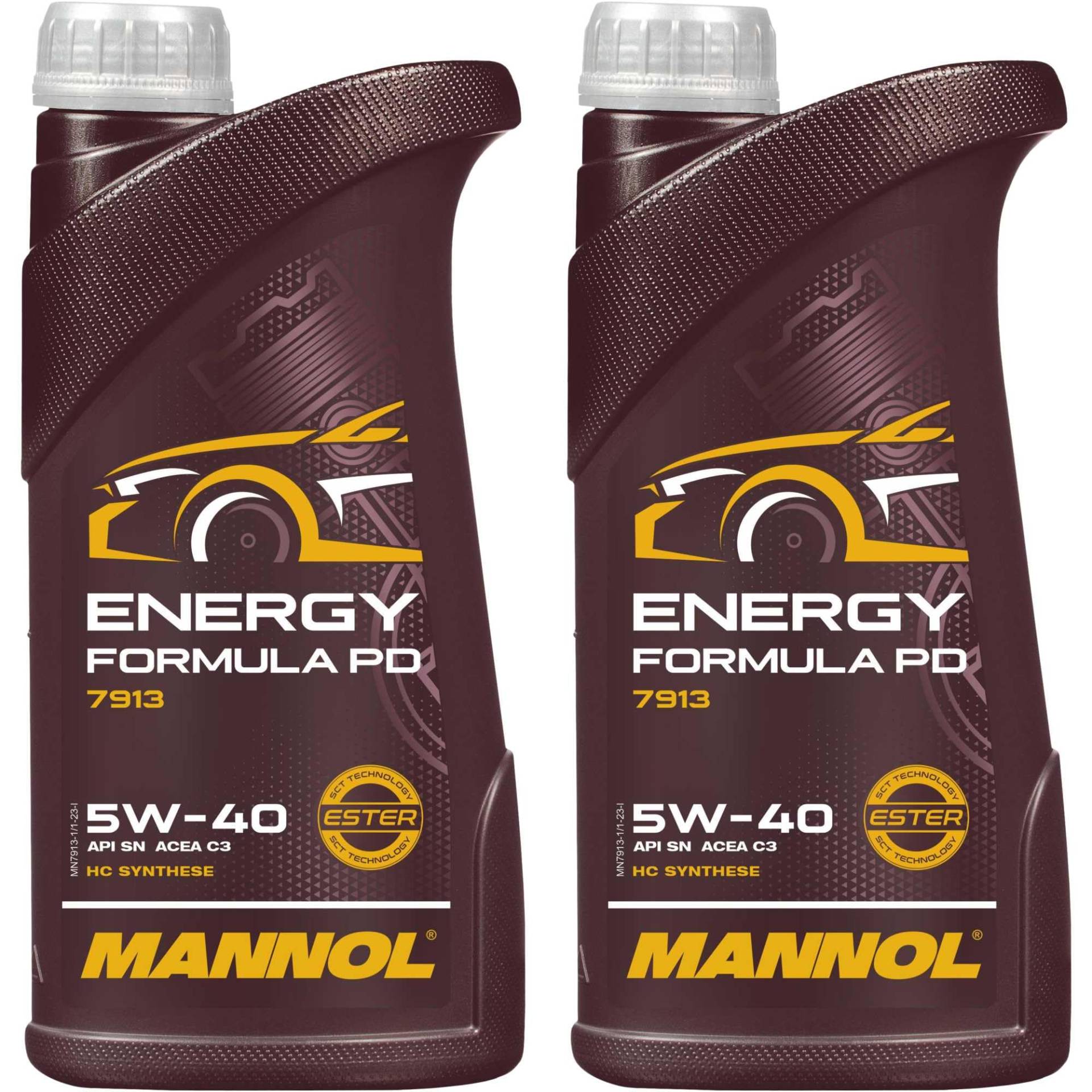 QR-Parts Set 85447409 MN7913-1 2x1 Liter Original MANNOL Motoröl Energy Formula PD 5W-40 Engine Oil Öl von Diederichs