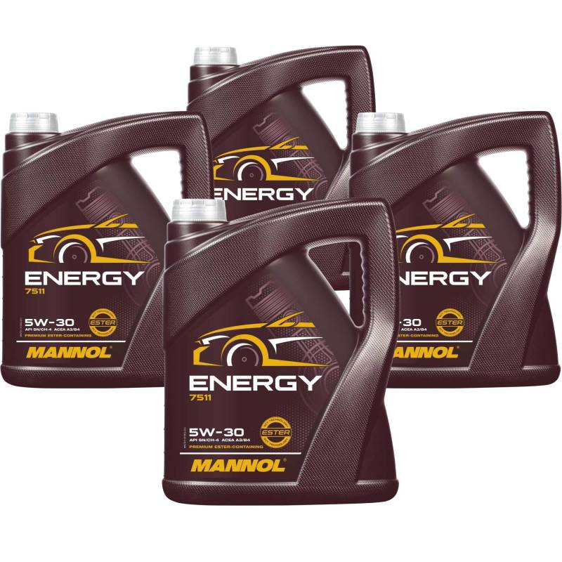 QR-Parts Set 85448598 MN7511-5 20 Liter Original MANNOL Motoröl Energy 5W-30 API SL Engine Oil Öl von Diederichs