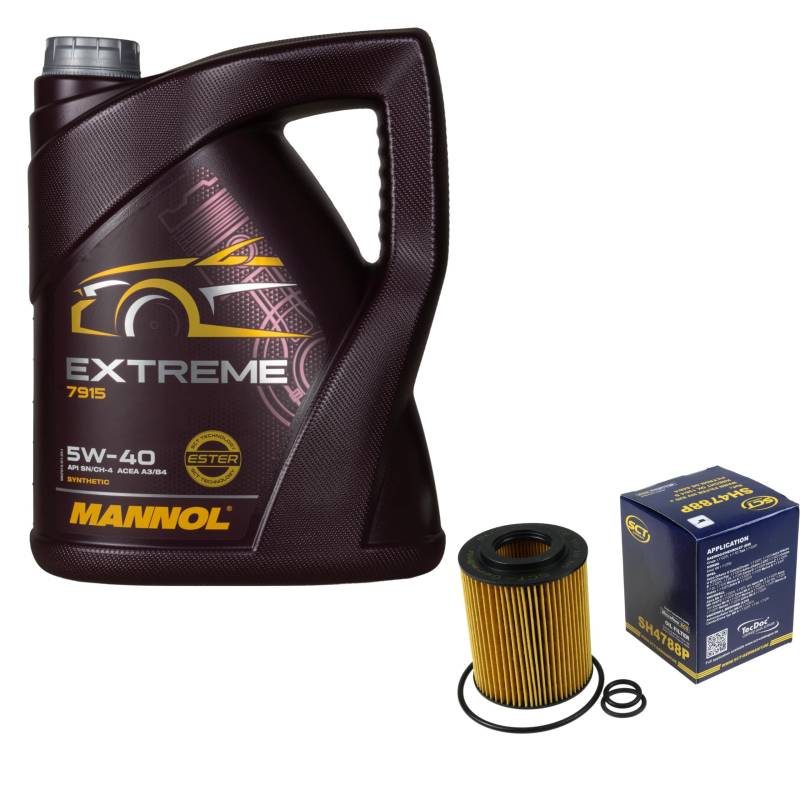 Filter Set Inspektionspaket 5 Liter MANNOL Motoröl Extreme 5W-40 API SN/CF SCT Germany Ölfilter von Diederichs