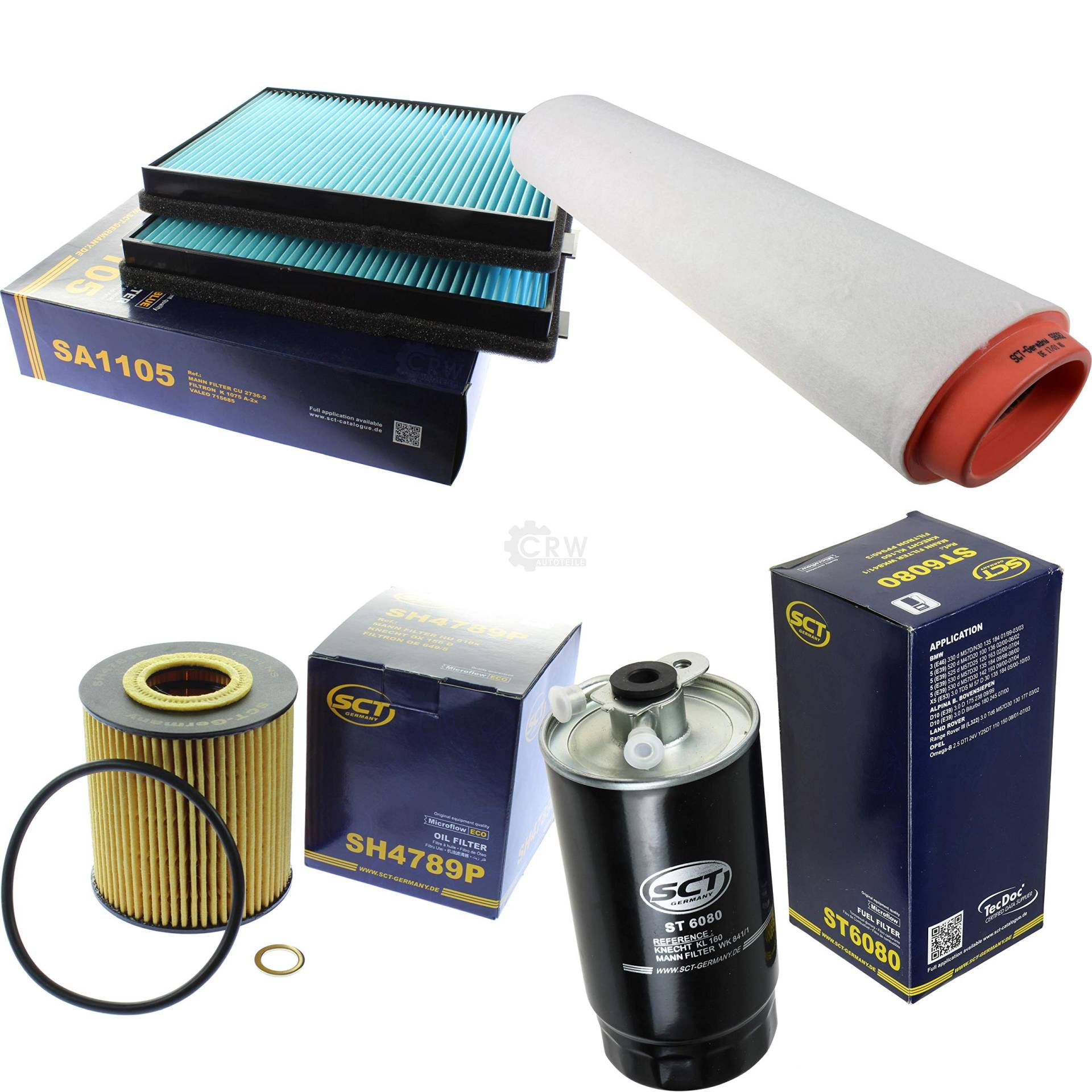 SCT Germany Inspektions Set Inspektionspaket Luftfilter Ölfilter Innenraumfilter Kraftstofffilter von QR-Parts