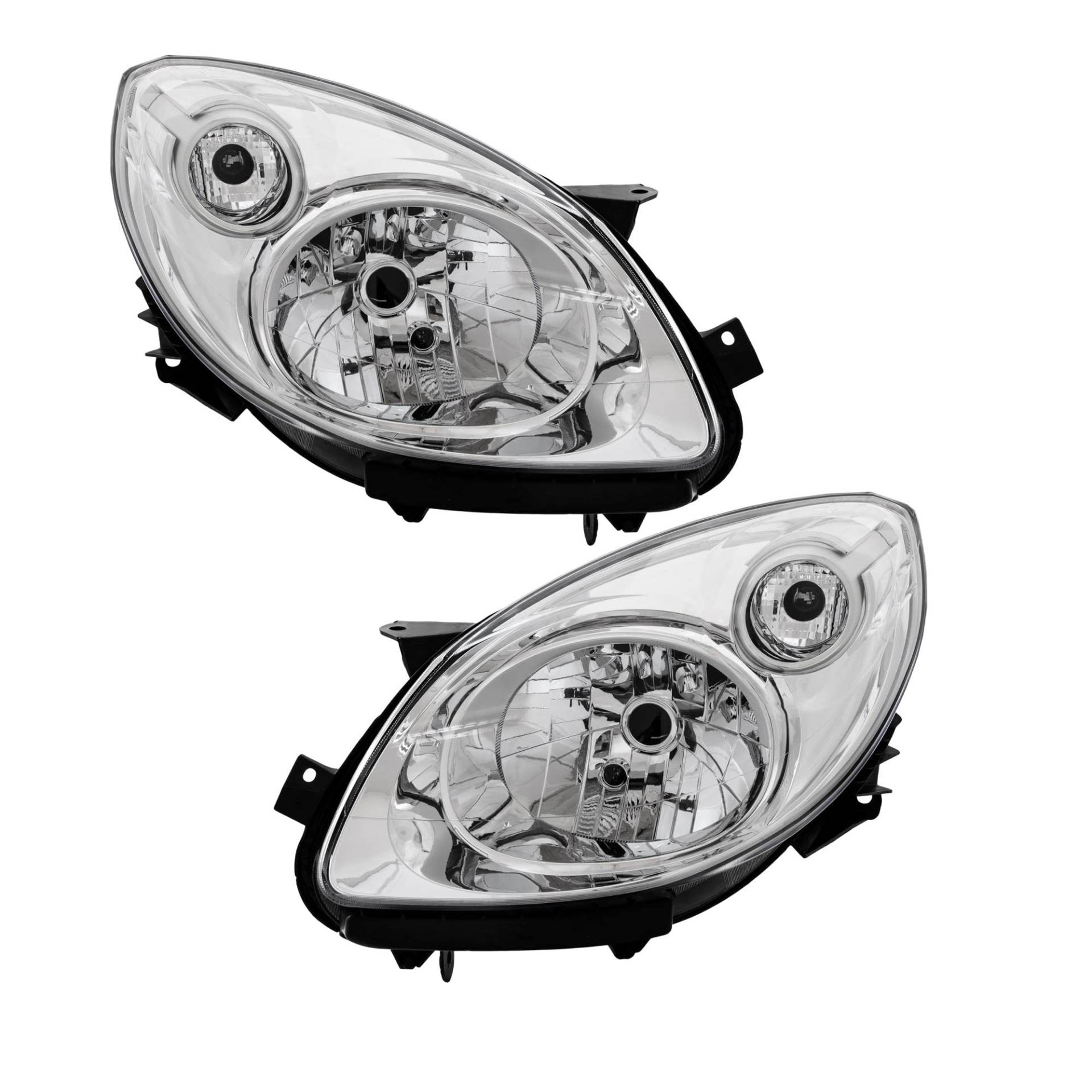 Scheinwerfer für Set (rechts & links) Twingo II 2 Bj 07-12 chrom H4 von Diederichs