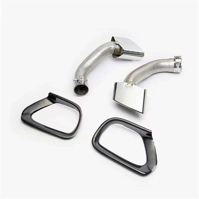 Auspuffendrohr Für X5 E70 2009–2011, Auto-Auspuffrohr, quadratisch, Schalldämpferspitze, Endrohr, 1 Set Auspuffspitze Embout D'échappement(Silber) von QRDKKL