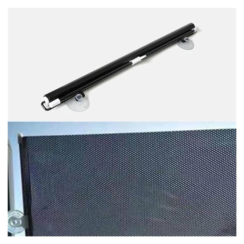 Auto Fenster Sonnenschutz Auto-Windschutzscheiben-Stretch-Sonnenschutz Typ Sonnenschutz Autofenster Sommerschutz Wärmedämmvorhang Vorne Hinten Beschattung Sonnenblende Auto(Black 40X125cm) von QRDKKL