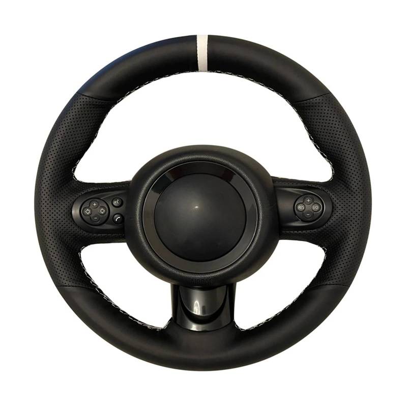 Lenkradhüllen Für Mini Für Cooper Für Fließheck R56/R57 Für Clubman Für Clubvan Für Coupé Braid DIY Auto Lenkradbezug Anti-Rutsch Lenkradbezug(Black Thread) von QRDKKL