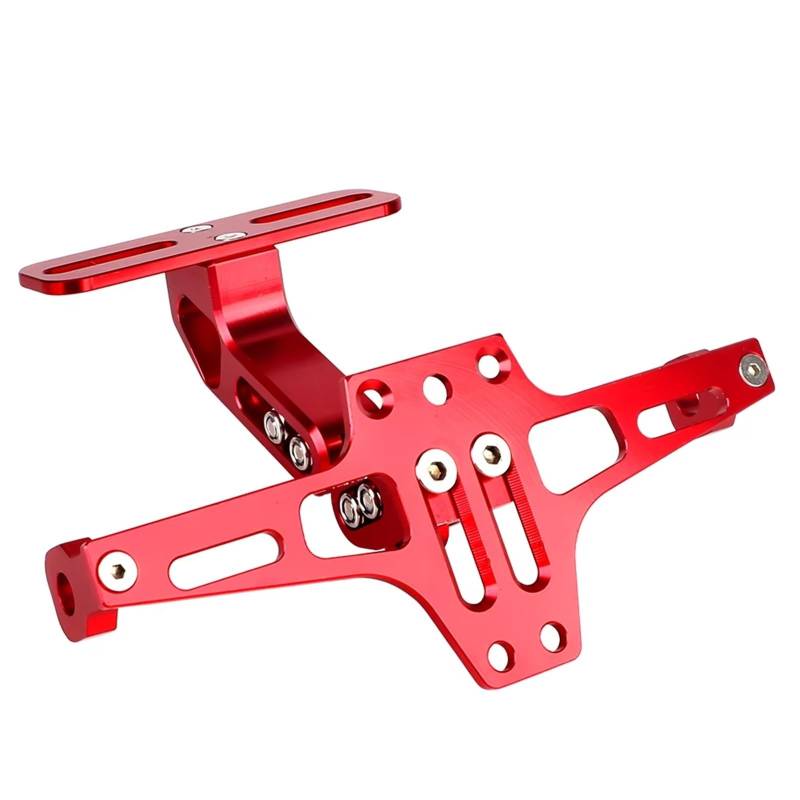 Motorrad Kennzeichenhalter Moto FÜR Fender Eliminator Kit Einstellbare Schwanz Halterung Rahmen Aluminium Legierung Motorrad Hinten Kennzeichen Halter Tail Tidy(Red) von QRDKKL