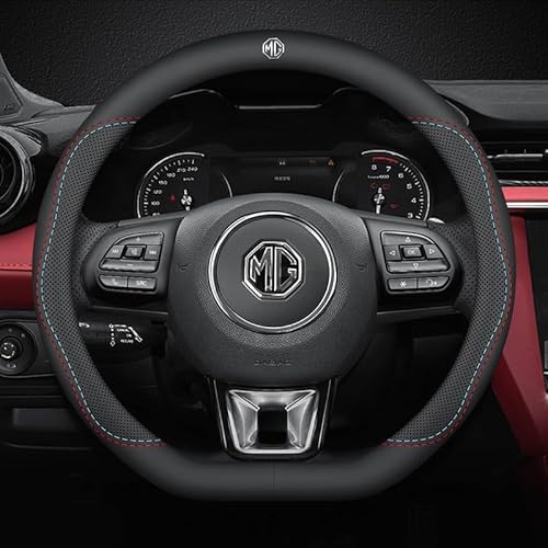 Auto Lenkradbezug, für MG HS SUV 2018-2024 Lenkradhülle Anti Rutsch Steering Wheel Cover Gemütliche Atmungsaktive Lenkradschoner,D von QREDTA