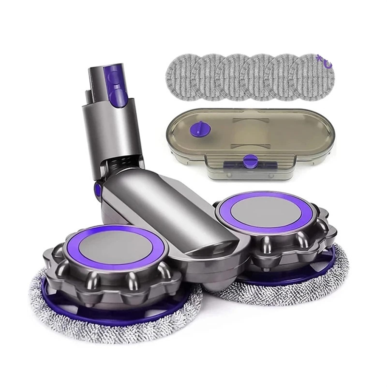 QRMZJF Elektrische Moppkopfbürste mit Wassertank-Ersatz, for Dyson, for V7 V8 V10 V11 V15 Staubsauger, abnehmbares Tuch-Mopp-Zubehör Staubsauger-Wischtuch(Plum) von QRMZJF