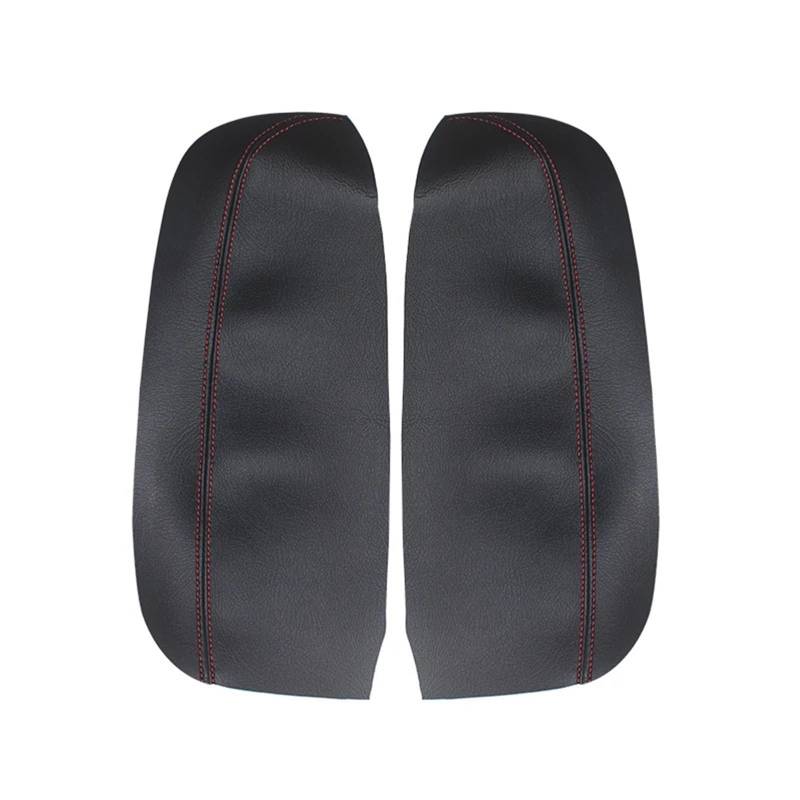 QRMZJF for Acura, for RDX 2007 2008 2009 2010 2011 2012 2 Stück Auto weiches Leder Vordertür Armlehne Panel Abdeckung Innenaufkleber Dekor Armlehnenverkleidungen für Autotüren(Black-red line) von QRMZJF