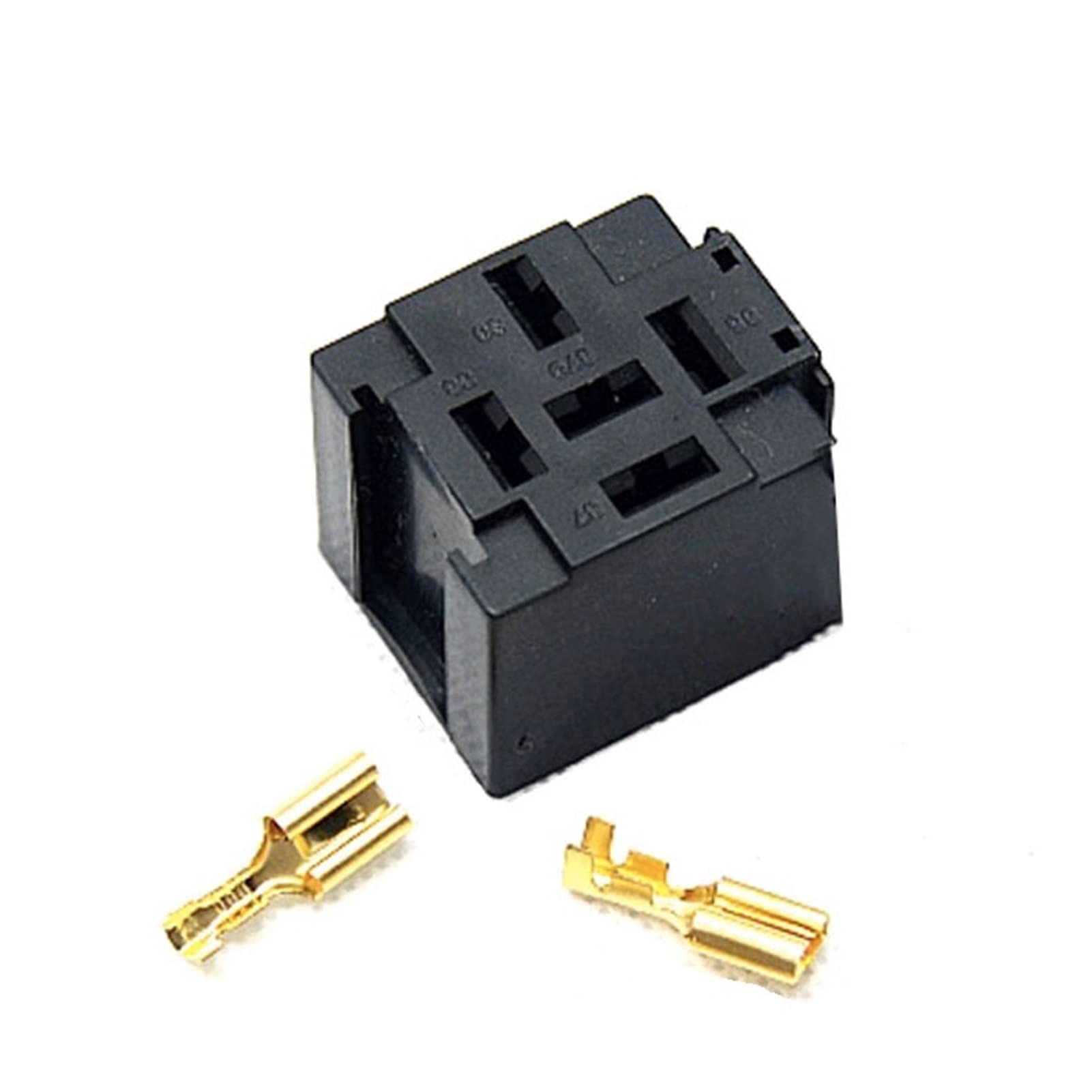 1/5/10/20 / Sätze 5 Pin Automotive Stecker Relais Halterung Hornrelais Flammschutzmittel, Hochtemperaturbeständigkeit 4 0A DJ7059-6.3-21.(1 Set_5P) von QSBVSO