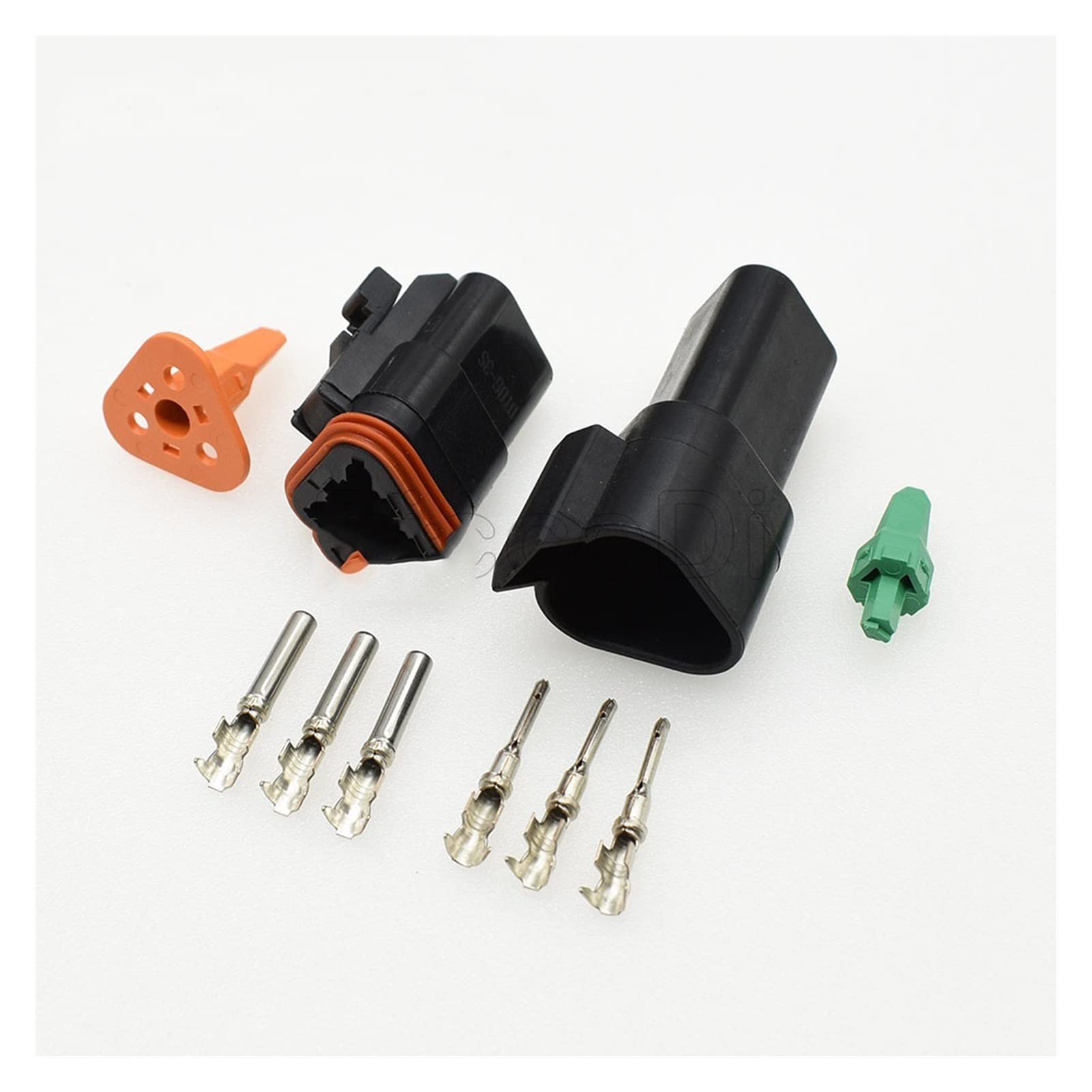 1-10kits schwarz männlich weiblich Dt. Serie 23/3/4/6/8/12 Wege Wasserdichte elektrischer Kabelstecker compatible with Automobilwagen mit Pins 22-1 6awg(3Pin Connector Set,10Sets) von QSBVSO