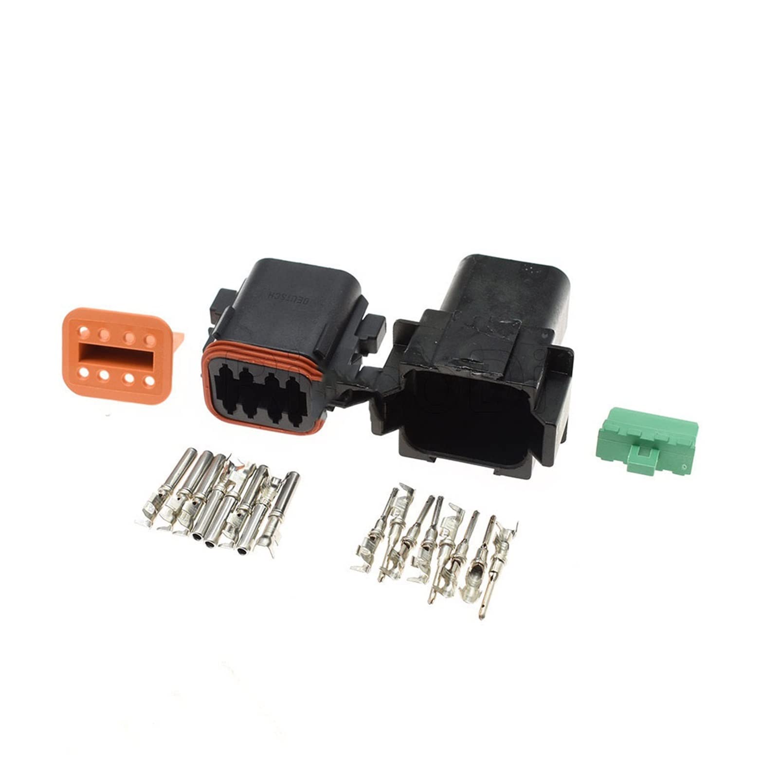 1-10kits schwarz männlich weiblich Dt. Serie 23/3/4/6/8/12 Wege wasserdichte elektrischer Kabelstecker Compatible with Automobilwagen mit Pins 22-1 6awg(8Pin Connector Set,10Sets) von QSBVSO