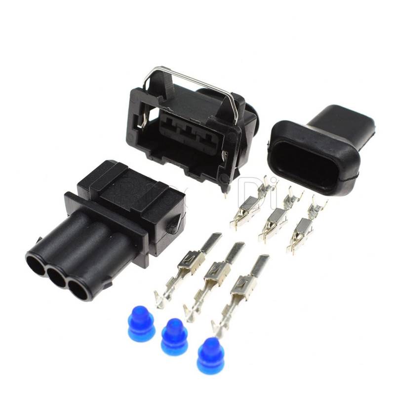 1–20 Kits, 3-polig, wasserdicht, 357972763, Kabelbaum, elektrischer Kabelstecker, 357972763357972753, kompatibel mit VW-Auto(Male Female Set,10Sets) von QSBVSO