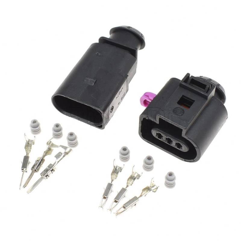 1-20 Sätze 3-Pin-Buchse und männlich 1,5 mm Auto-Temp-Sensor-Plug-Deflationsventil-Stecker wasserdichtem Stecker 1J0973803 1J0973703. Compatible With vw.(Male female set,10Sets) von QSBVSO