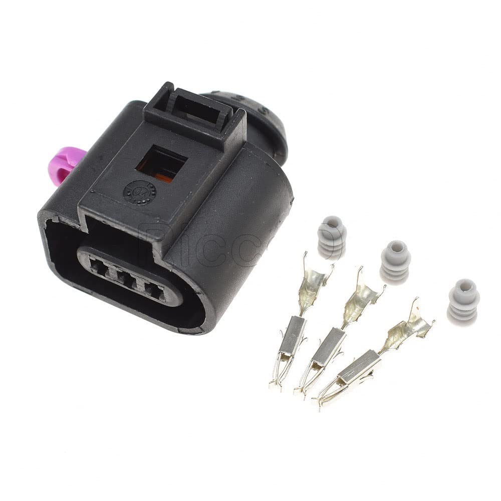 1-20 Sätze 3-Pin-Buchse und männlich 1,5 mm Auto-Temp-Sensor-Plug-Deflationsventil-Stecker wasserdichtem Stecker 1J0973803 1J0973703. Compatible with vw.(Female Set,10Sets) von QSBVSO