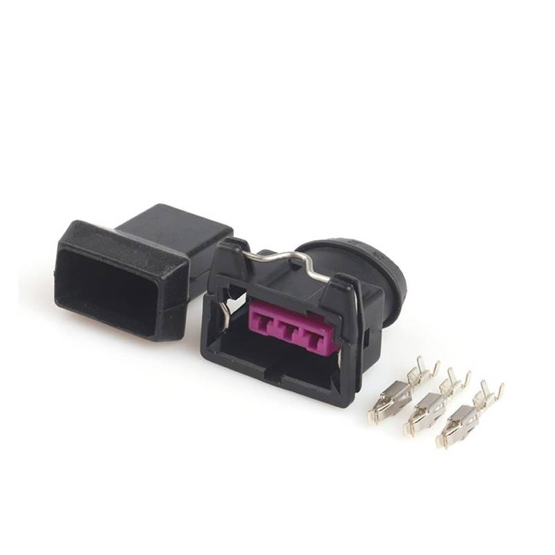 1 Set 3 Pin VW Leerlaufdrehzahl Motor Sensor Buchse Elektrischen Draht Stecker 3,5 MM Weiblich Männlich Stecker Kompatibel mit EV1 443906233(Lavender,1 Set of Female) von QSBVSO