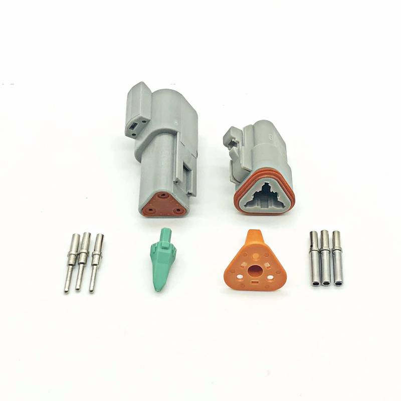 1 Sets Deutsch. Dt 2 3 4 6 8 12 Stift männlicher weiblicher automatischer automatischer wasserdichter Stecker Automotive versiegelter Stecker mit festen Pins Größe 16-20 Awg.(3P Gray) von QSBVSO