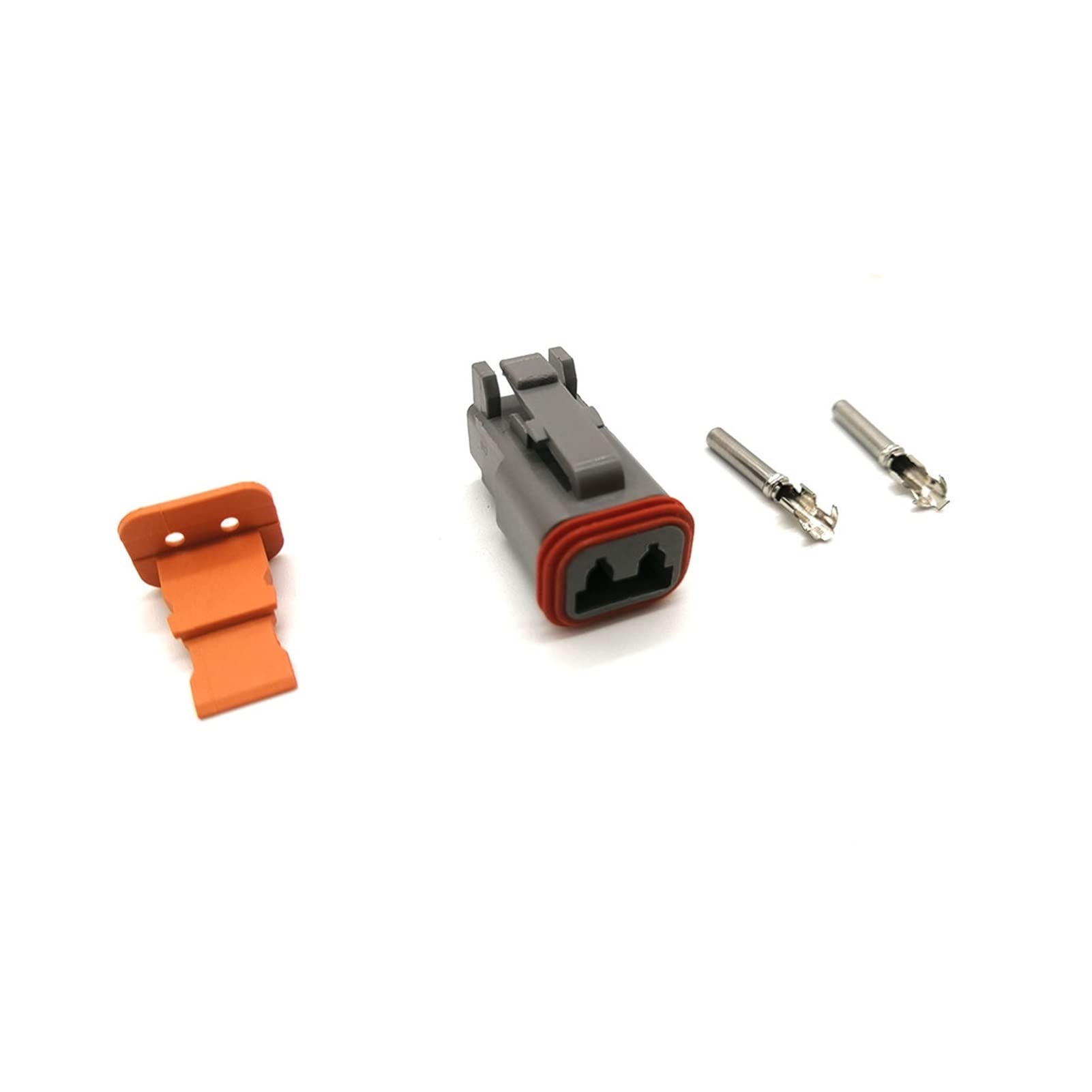 10 Satz 2pin. DT06-2S DT04-2P. Wasserdichter elektrischer Automobildraht 14-18 Awg. Grau Compatible with English Connector Motor Car(2P Female,50Pcs) von QSBVSO