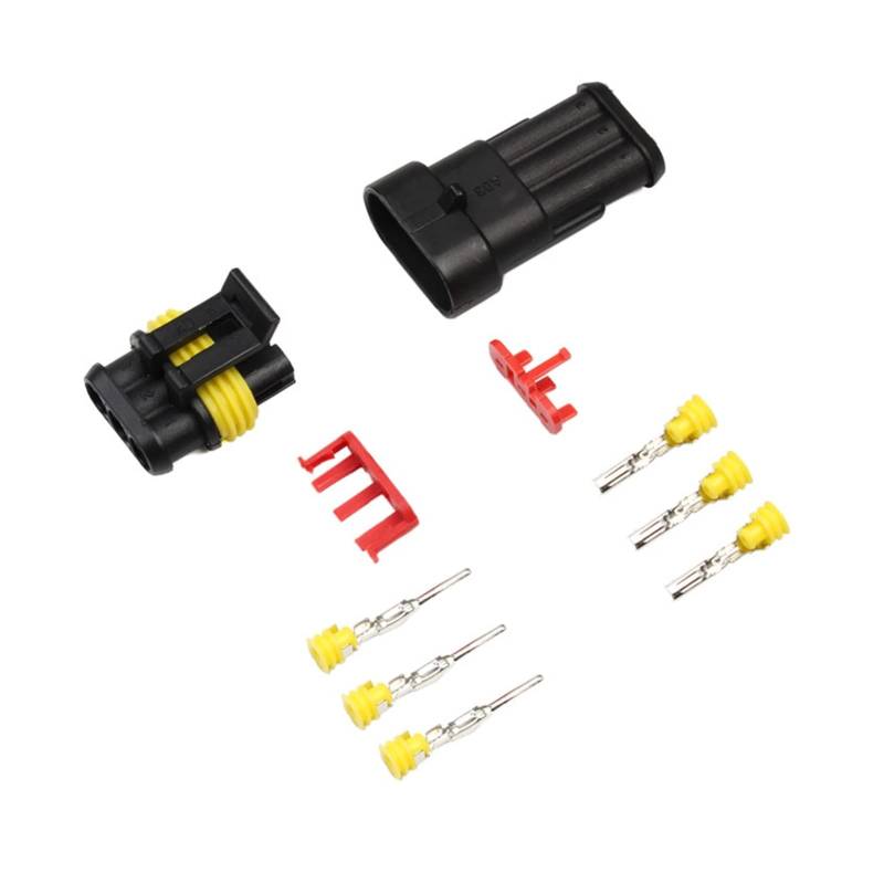 2-5sets Kit 2 Pin 1/2/3/4/5/6 Pins Weg AMPERE Superdichtung wasserdichter elektrischer Draht-Stecker-Stecker Compatible With den Wasserdichten Stecker(3p,WIRE HARNESS_1 SET) von QSBVSO