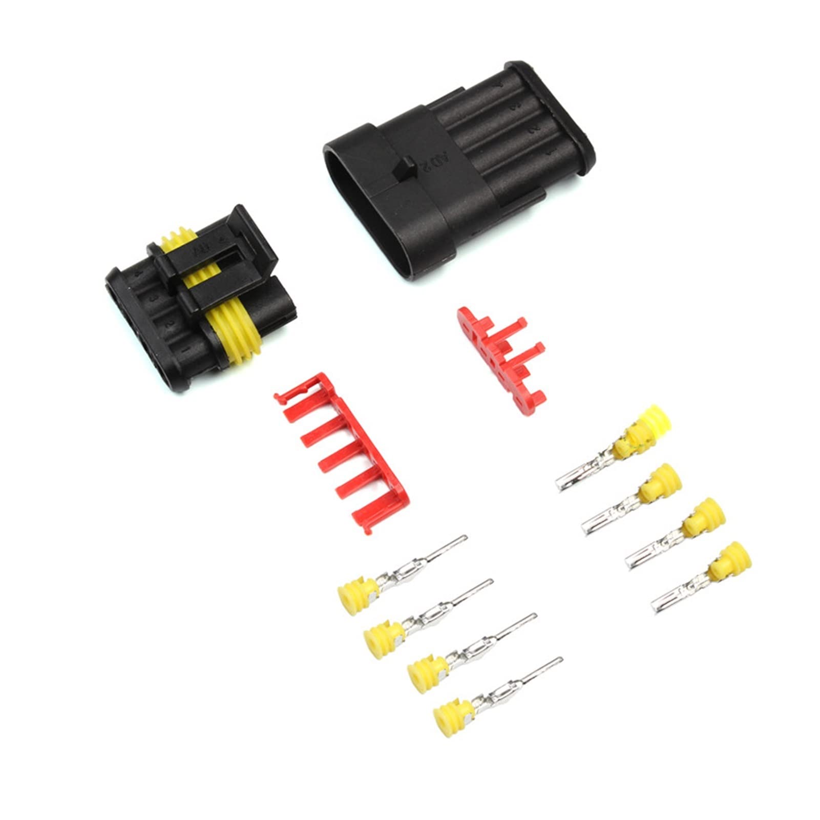 2-5sets Kit 2 Pin 1/2/3/4/5/6 Pins Weg AMPERE Superdichtung wasserdichter elektrischer Draht-Stecker-Stecker Compatible With den Wasserdichten Stecker(4p,WIRE HARNESS_1 SET) von QSBVSO