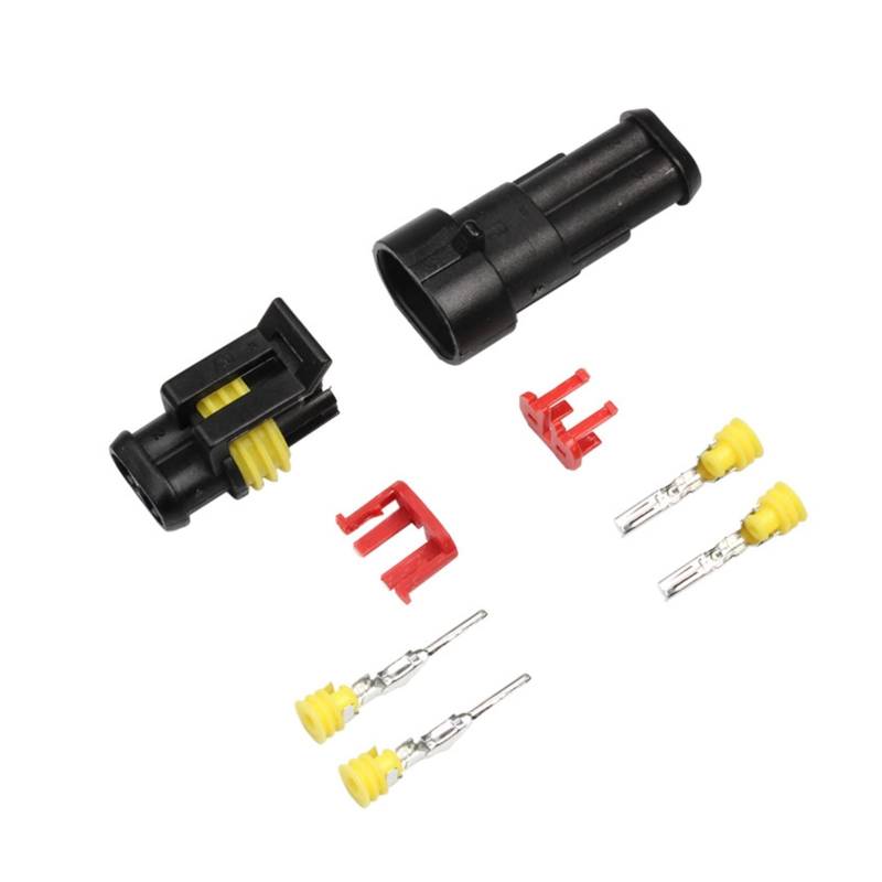 2-5sets Kit 2 Pin 1/2/3/4/5/6 Pins Weg Ampere Superdichtung wasserdichter elektrischer Draht-Stecker-Stecker Compatible with den Wasserdichten Stecker(2p,Wire Harness_2 Sets) von QSBVSO