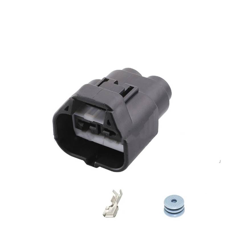 2 Sätze 2 Stift Auto Wasserdichter Elektror Lüfter Stecker Hochstromverdrahtungsbaumverbinder mit Terminal- und Gummidichtungen MG642928-5 von QSBVSO