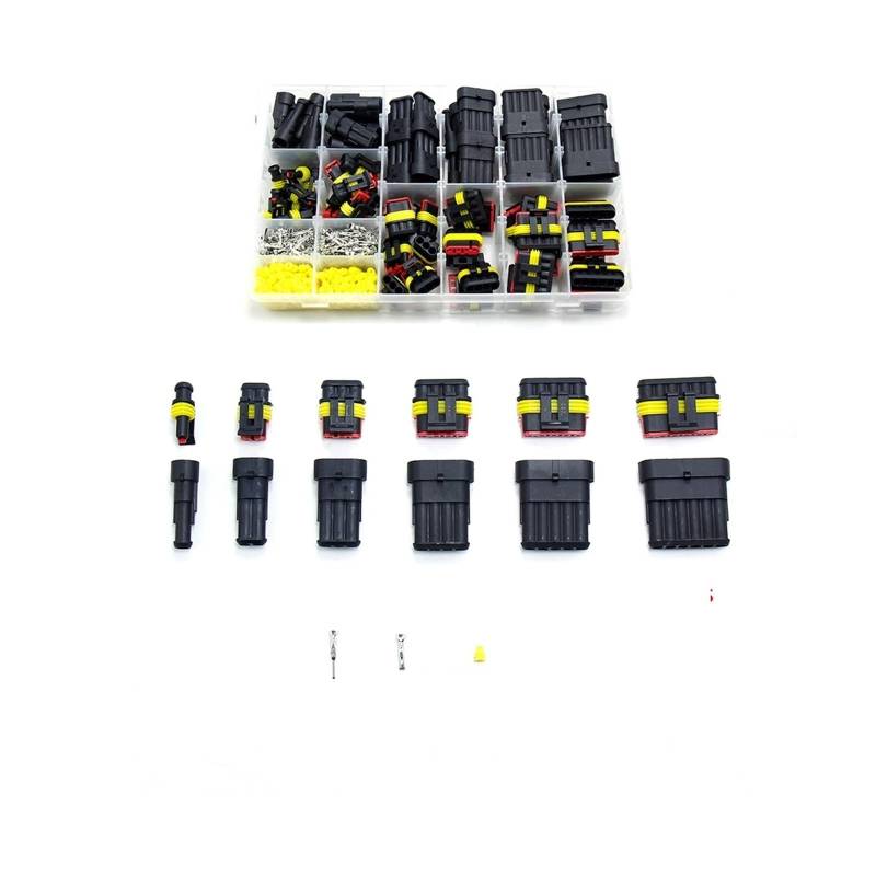 254/352 Auto Kabel Schnellanschlüsse Buchse wasserdicht versiegelt 1 2 3 4 5 6 Pin Boot Elektrische Kabelstecker Block Stecker Compatible with Autos(622 PCS 1-6P) von QSBVSO