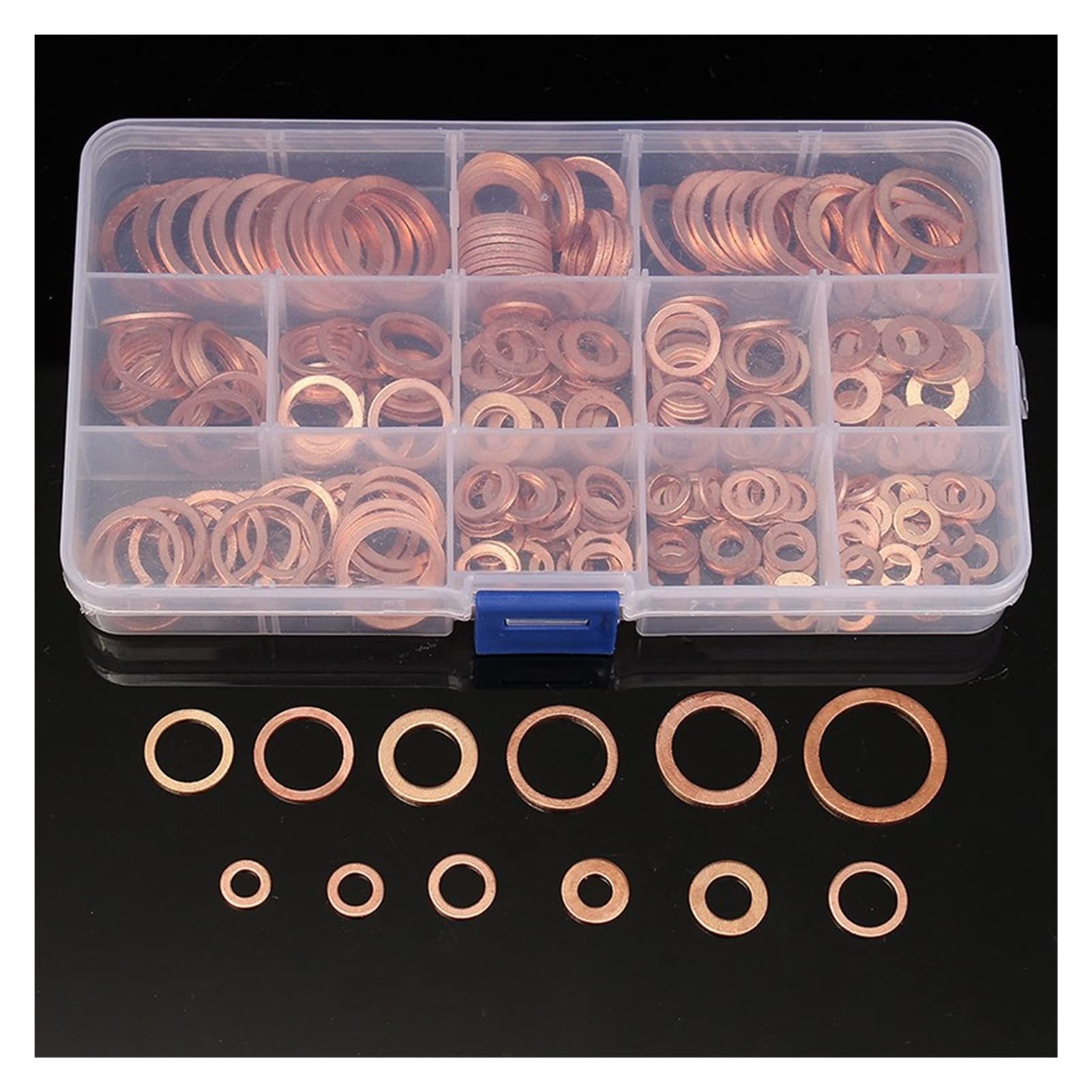 280/200 / 120 / 100Pcs Kupferdicht Solide Dichtung Washer Sump Stecker Oil Kompatibel mit Boot Crush Flachdichtring Werkzeug Hardware-Zubehör(120Pcs M6-M12) von QSBVSO