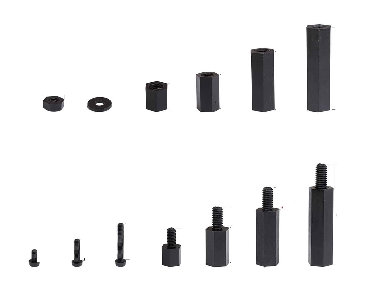 320pcs. M2 m3 m4. Männlicher weiblicher Sechskant-Nylon-Spacer Standoff-Schraubenmutter-Gewinde-Säule PCB Motherboard-Sortiments-Kit.(Nylon 320pcs M4) von QSBVSO