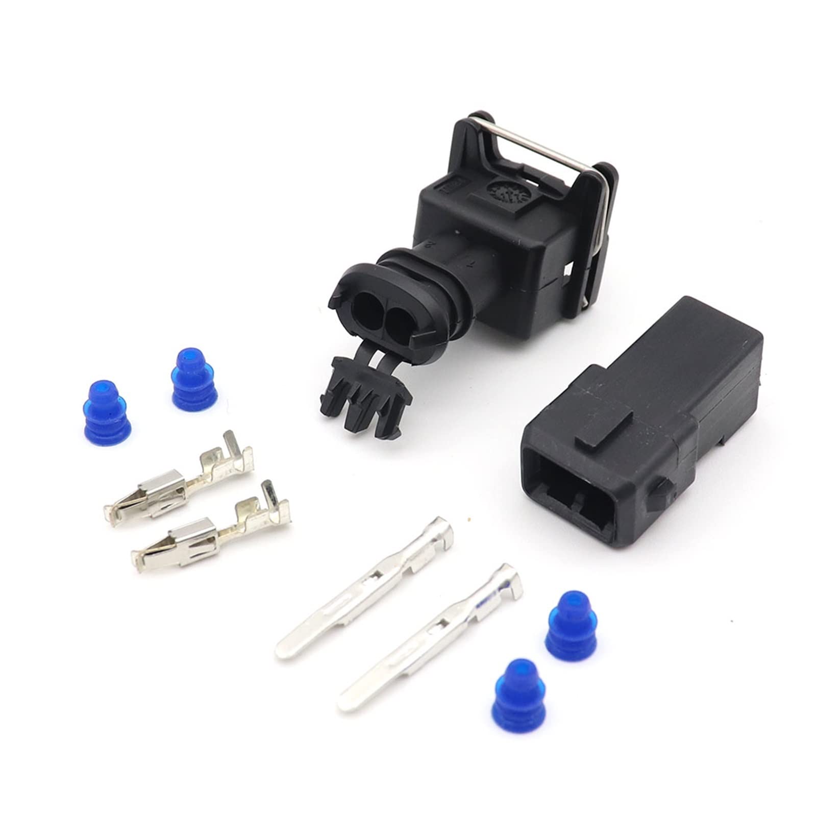 5 Sätze 2 Pin EV1 282762-1. Auto Wasserdichter Stecker weiblicher und männlicher Kraftstoffeinspritzdüsen-Düsen-Verbindungsknopf(1 Set Female Male,10PCS_2P) von QSBVSO