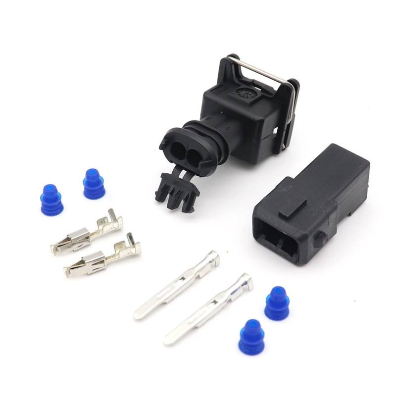 5 Sätze 2 Pin EV1 282762-1. Auto Wasserdichter Stecker weiblicher und männlicher Kraftstoffeinspritzdüsen-Düsen-Verbindungsknopf(1 Set Female Male,30PCS_2P) von QSBVSO