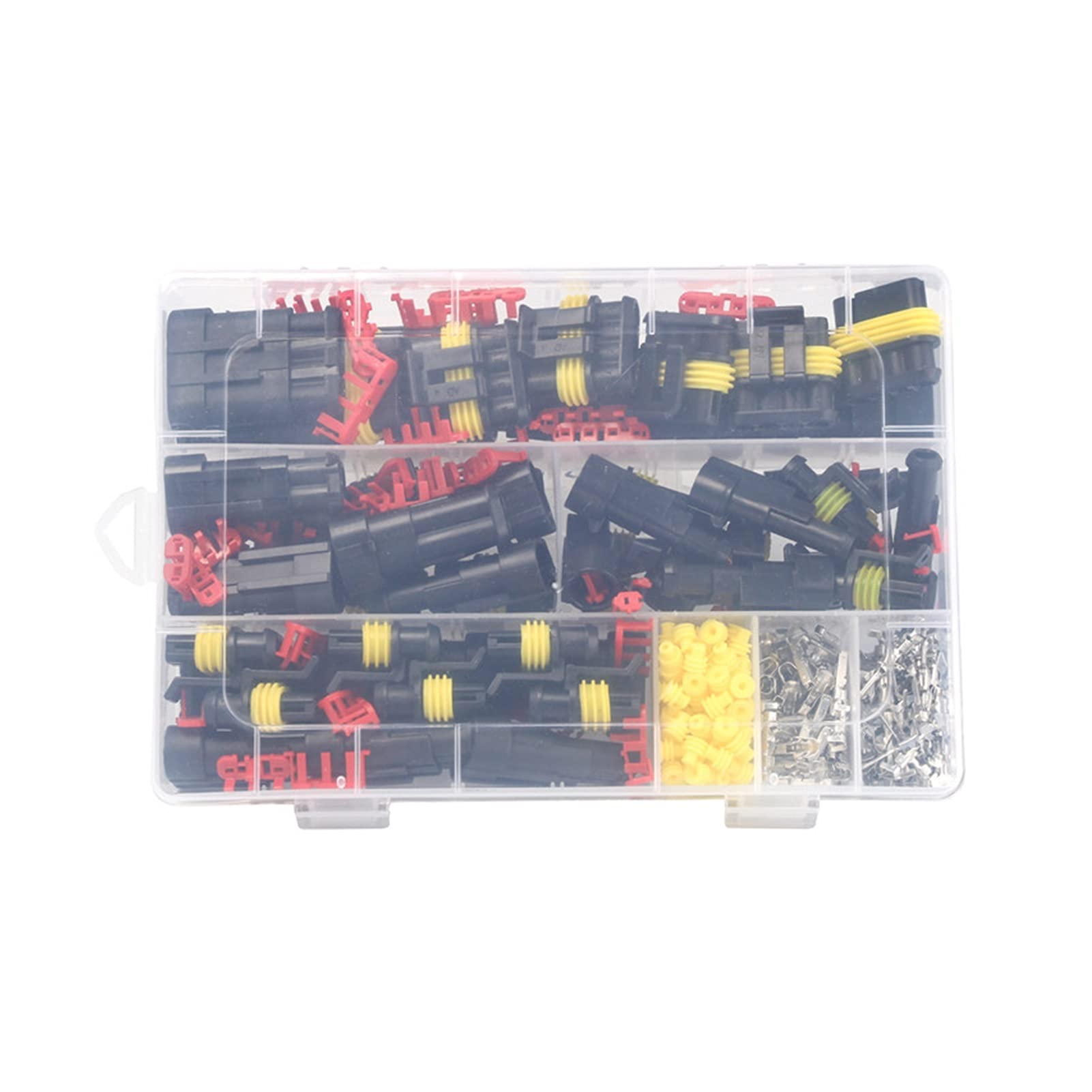 708 / 120pcs. Versteckt wasserdichte Steckverbinder 1/2/3/4 Pin 26 Sets Auto Elektrischer Kabelstecker Plug LKW-Kabelbaum 30 0V 12A. Set 352 Packung.(120 PCS Set) von QSBVSO