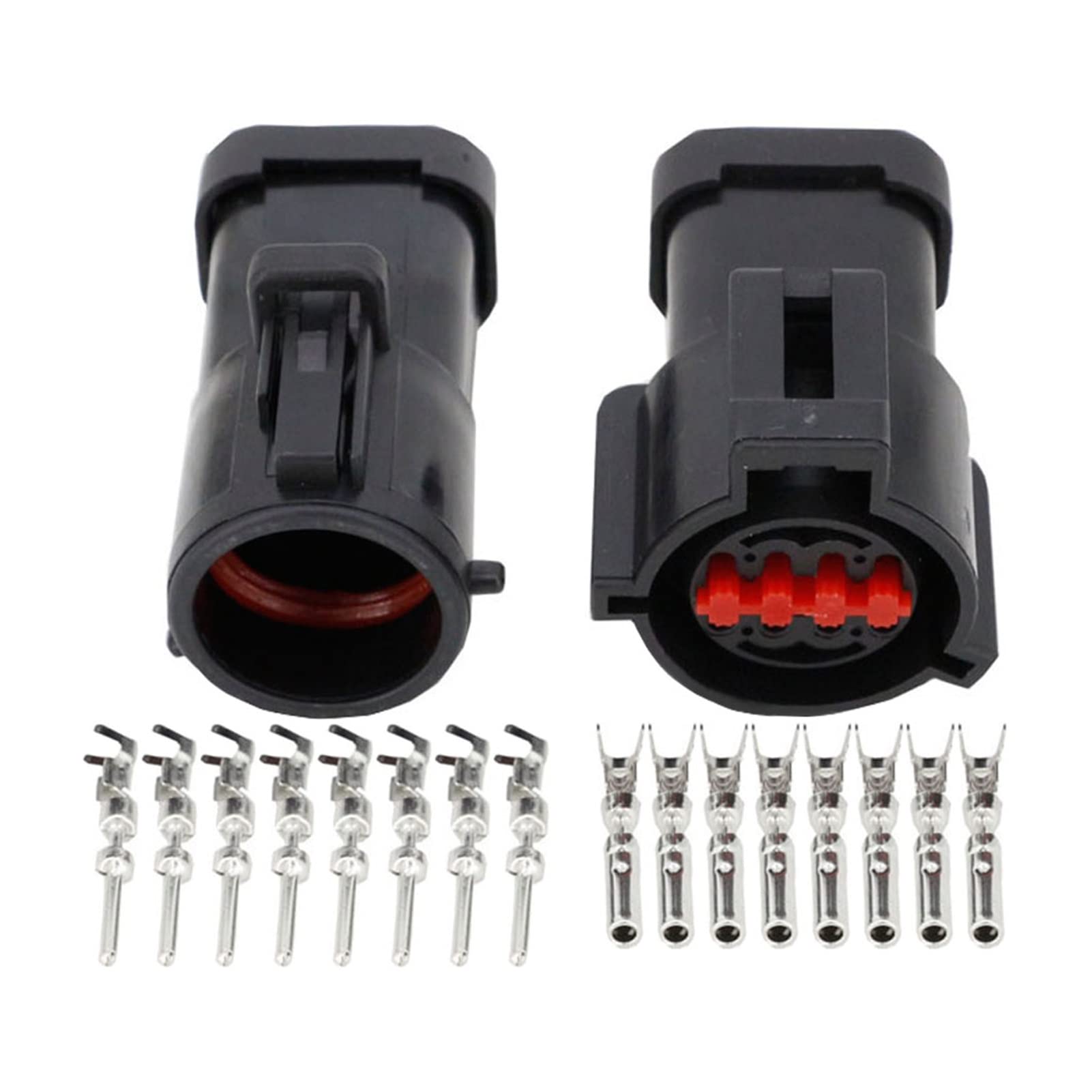 8 Pin Automotive wasserdichte Anschlüsse Schwarzer Stecker mit Anschlussstecker DJ7087A-1,5-11/21 8P(5sets Male Female) von QSBVSO