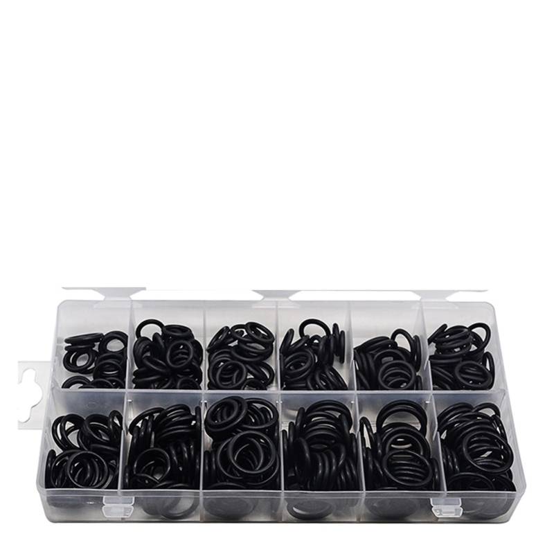 O Ringgummi Waschmaschine Dichtungen Sortiment Schwarze O-Ring-Dichtungen Set Nitril-Unterlegscheiben Hohe Qualität Compatible with Autodichtung(300pcs Black) von QSBVSO