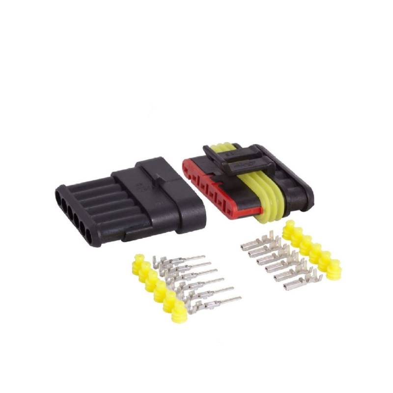 QSBVSO 2sets / 5 Sets Ampere Superdichtung Versteckt Wasserdichter elektrischer Kabelstecker Stecker Compatible with Auto Wasserdichter Stecker 1/2/3/4/5/6 Pins(6 Pin,5 Sets) von QSBVSO