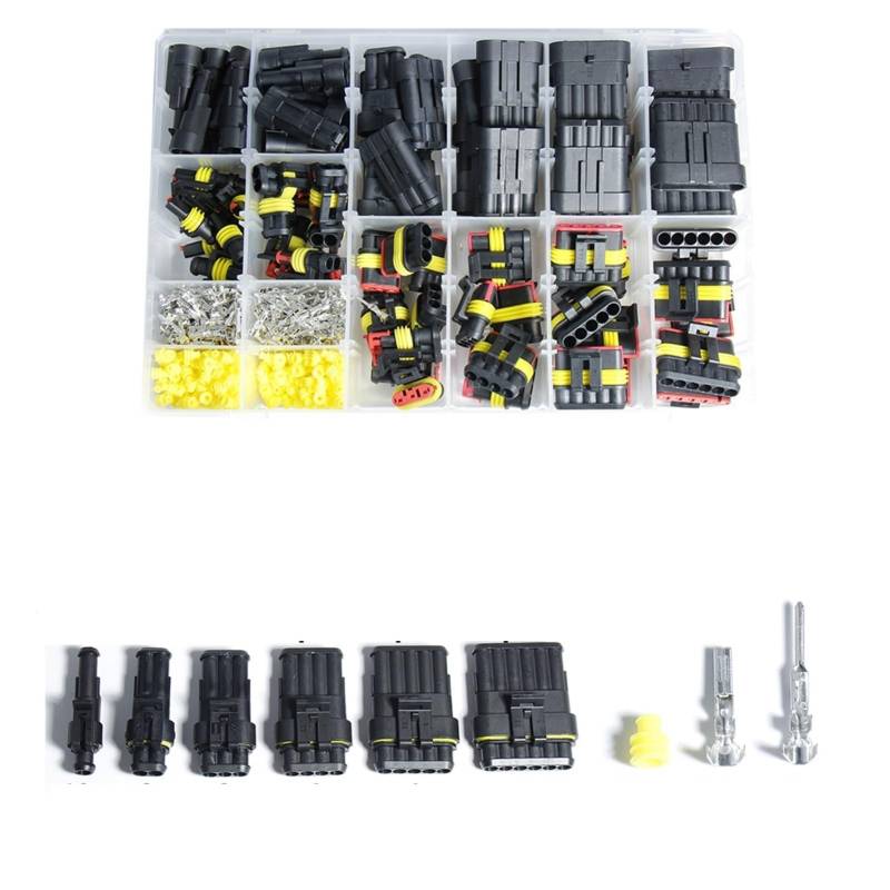 Stecker Elektrischer Anschluss-Kabelbaum Dichtung wasserdichte Draht Automotive Stecker Auto Crimpzange Handwerkzeuge Bootsverdrahtung Auto Kit(622PCS) von QSBVSO