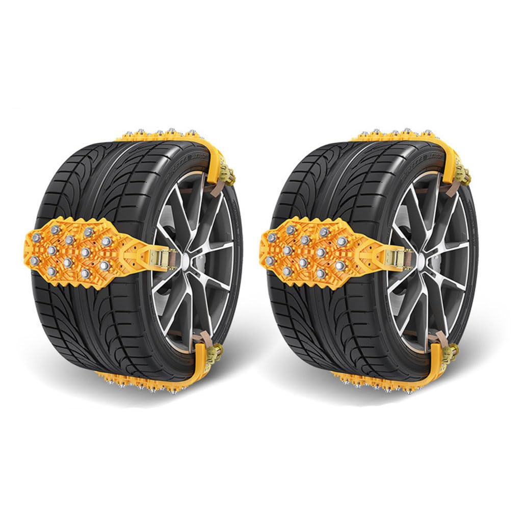 Auto Schneeketten für VW Cross Lavida 2014-2018,Winter Reifen Notfall Anfahrhilfe Rutschfest Langlebige Außendekoration Zubehör,A2-6 Pieces Yellow von QSCGEBUJ