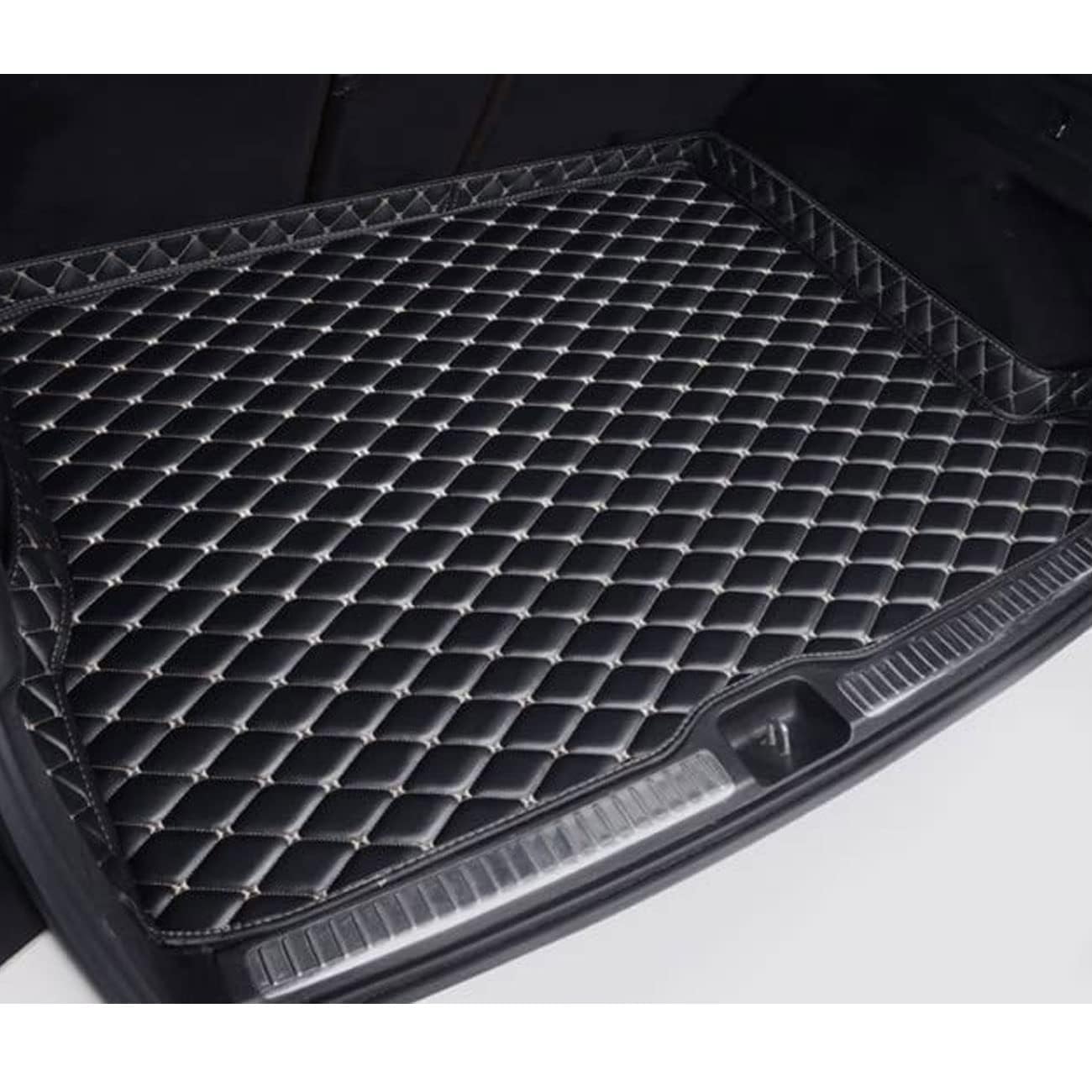 Kofferraummatte Auto-Kofferraummatten aus Leder für Infiniti QX60 2014-2023,Kofferraum Gepäckmatte,Innenzubehör, Verschleißfeste praktische Kofferraum-Schutzabdeckung.,C von QSJKLC