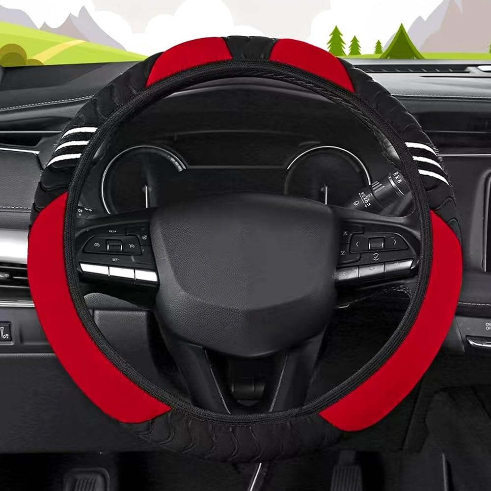 Auto Lenkradhüllen für KIA Elan Sport Enterprise EV6 EV9,Lenkradbezug Schutzhülle Steering Wheel Cover Lenkradschoner Verschleißfest Innenraum Zubehör,B von QSLLLY