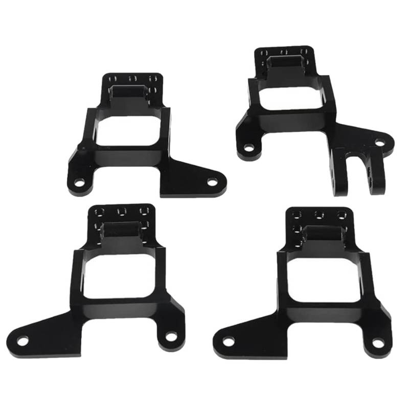 QUAEDE 4 STÜCKE Aluminium-Stoßdämpferhalterung Vorne und Hinten für 1/10 RC Crawler -4 TRX4 Upgrade-Teile Stoßdämpferhalterung, Schwarz von QUAEDE